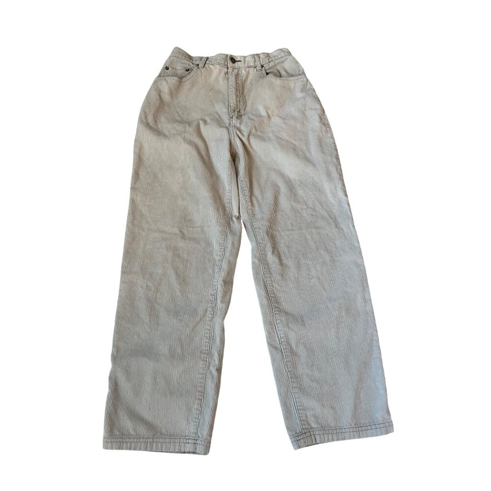 Route 66 Beige Corduroy Pants Women's Size 10 Relaxed Fit Straight Leg High Rise